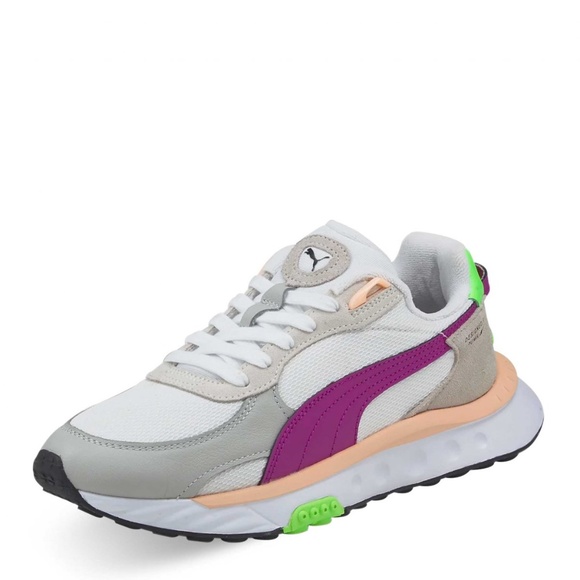 Puma Wild Rider NRG Low Womens Running Shoes White Gray Pink 382745-02 NEW Multi - Picture 3 of 6